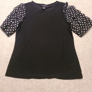 Black Blouse with Polka Dots